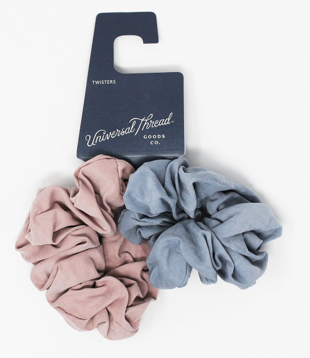 Target Stores Soft Suede Fabric Twisters Hair Elastics - Universal Thread™ Blue/Blush